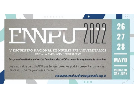 V Encuentro Nacional de Niveles Pre Universitarios: hacia la ampliación de derechos