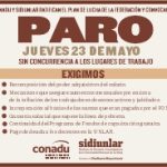 CONADU – SIDIUNLaR adhiere y convoca al paro para este jueves 23 de mayo