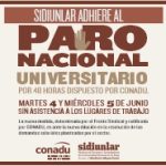 SIDIUNLaR adhiere al Paro Nacional Universitario por 48 horas dispuesto por CONADU