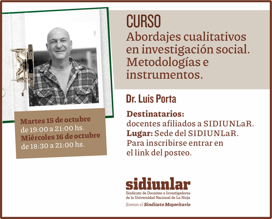 Curso: Abordajes cualitativos en investigación social. Metodologías e instrumentos